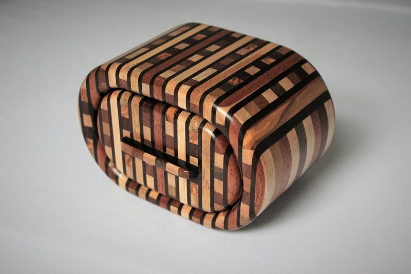 Strip wood bandsaw trinket box By Reuben's woodcraft