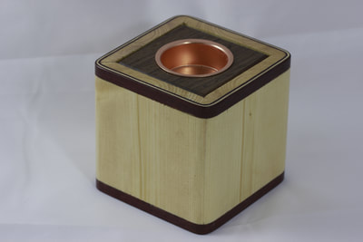 Wooden tealight holder box with rounded corners by Reuben's woodcraft
