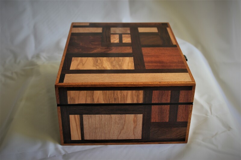 Special wooden jewellery box side view by Reuben's woodcraft